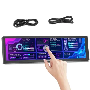 The Desk Dashboard – 8.8-Inch Ultra-Wide Touchscreen Secondary Monitor with Adjustable Stand